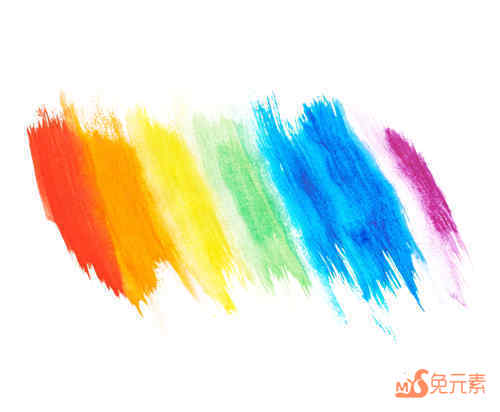 手绘水彩彩虹色块